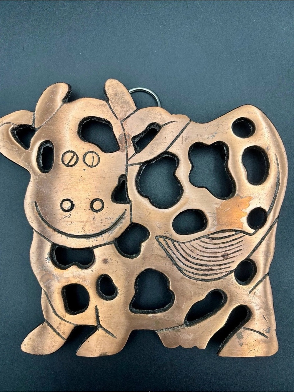 Vintage 1995 Old Dutch International (ODI) Cow Trivet Wall Hanging Decor 7.5”
